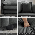 mikibama Luxury Oversized 3 Piece Sofa Set, 2 Pieces of 2 Seater and 1 Piece of - Image 4