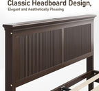 Lifezone Wood Queen Bed, Solid Wood Bed - Image 3