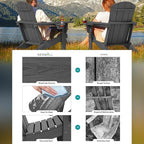 SERWALL Foldable Adirondack Chair Set of 4, HDPE Adirondack Chair - Image 3