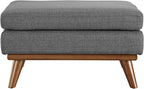 Modway Engage Mid-Century Modern Upholstered Fabric Ottoman in Gray - Image 5