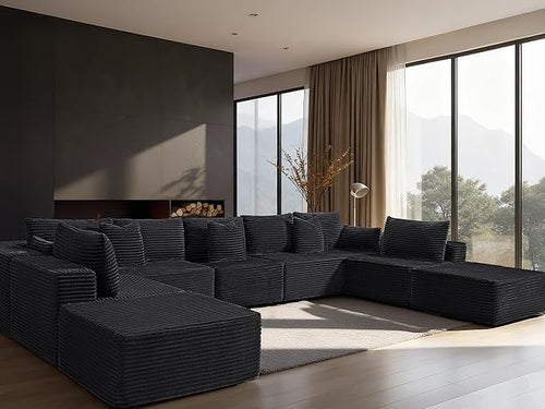 168" Cloud Sectional Couch, Comfort U Shaped Sofa by VYUXWO