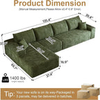 136" Sectional Couches for Living Room Cloud Couch Sofa - Image 2