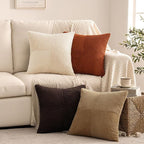 MIULEE Brown Beige Throw Pillow Covers 18x18 Inch Set of 4 Boho Farmhouse - Image 4