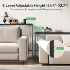 Kitstorack 2-Pack Black Narrow Console Table Behind Couch, Adjustable Height & - Image 4