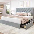 LARMACE Full Size Bed Frame Upholstered Platform Bed by LARMACE