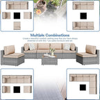 Shintenchi 7 Pieces Outdoor Patio Furniture Sets, Patio Sectional Sofa Couch - Image 4