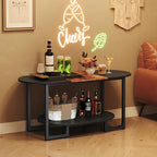 HOOBRO Coffee Table for Living Room, Oval Small Coffee Table - Image 4