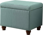 Homepop Home Decor | Upholstered MediumRectangular Storage Ottoman | Hinged Lid by HomePop