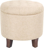 HomePop by Kinfine Fabric Upholstered Round Storage Ottoman - Image 8