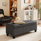 YESHOMY 47 Inches Ottoman with Storage, Storage Bench with Legs, Ottomans - Image 3