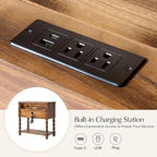 HULALA HOME Farmhouse Storage End Table Set of 2 - Image 3