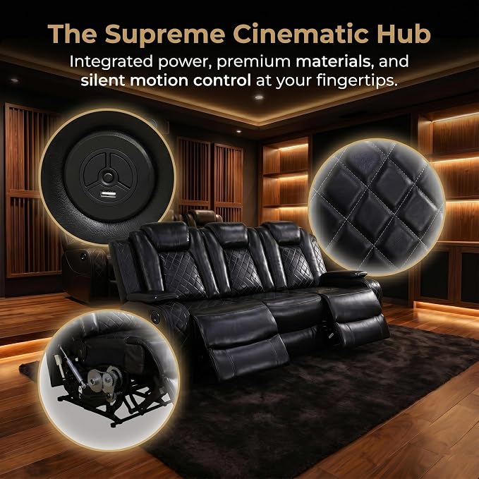 2 Piece Power Recliner Sofa Set -2 Loveseats, Electric Reclining Living Room - Image 5