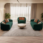 3-Piece Luxury Velvet Sofa Set for Living Room, Elegant Design Couch Set - Image 4