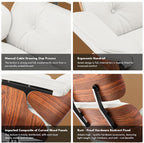 Top Grain Leather, Mid Century Chaise Lounge Chair and Ottoman, Modern Chair - Image 7