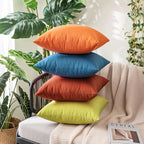 MIULEE Pack of 2 Decorative Outdoor Solid Waterproof Throw Pillow Covers Faux - Image 7