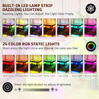 WOOVIVS Nightstand with 24 Colorful Lighst, LED Night Stand with - Image 5