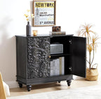 weselon Accent Cabinet with 2 Doors, Classic Carved Storage Sideboard Buffet - Image 8