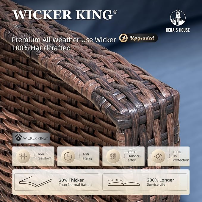 HERA'S HOUSE Outdoor Wicker Swivel Chairs - Image 2