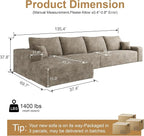 136" Sectional Couches for Living Room Cloud Couch Sofa - Image 2