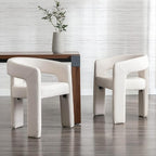 RIVOVA Modern Barrel Dining Chairs Set of 6, Velvet Upholstered Accent Side - Image 7