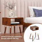 Bme Dinkee Solid Wood Nightstand, Fully Assembled, Without Drawer - Image 3