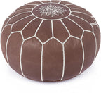 Marrakesh Gallery Genuine Leather Round Pouf Unstuffed by MarrakeshGallery