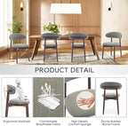 COLAMY Wooden Dining Room Chairs Set of 2, Modern Upholstered Fabric Dining - Image 4