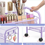 TOOLF 3-Tier Metal Rolling Cart, Mesh Wire Easy Assemble Utility Cart, Storage - Image 3