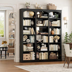 FACBOTALL 71" Triple Wide Bookshelf, 6 Tier Tall Bookshelf, Large Book Shelf - Image 5
