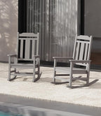 SERWALL Oversized Rocking Chair Set of 2 Outdoor, HDPE Outdoor Rocking Chair by SERWALL