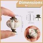 Ivory Pumpkin Knobs 2 Pack Ceramic Cabinet Knobs Vintage Drawer Pulls - Image 4