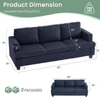 YOUDENOVA Sofa Couch, 3 Piece Set Comfy Sofa, 2 Loveseat & 3 Seater Sofa - Image 3