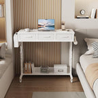 White Portable Rolling Computer Desk - Image 5