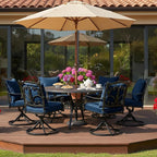 Summsun Outdoor Chair Cushions, Faux Linen Backrest and Deep Seat Cushion Set - Image 9