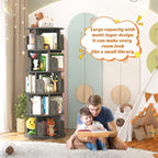 Aheaplus Rotating Bookshelf, 360 Display Wood Spinning Bookshelf Tower - Image 5