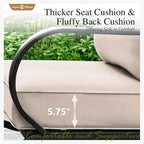 Sophia & William 2 Pieces Patio Furniture Sets Metal Sofa Chairs Patio Cushion - Image 3