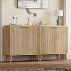Homleke Buffet Cabinet with Storage, Modern Fluted Accent Sideboard with Doors - Image 3