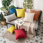 MIULEE Pack of 2 Decorative Outdoor Solid Waterproof Throw Pillow Covers Faux - Image 8