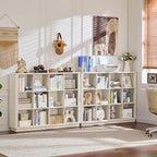 Joaxswe 12 Cube Storage Organizer, Wood Floor Standing 3-Tier Cubby Bookcase - Image 6