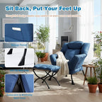 Lazy Chair with Ottoman, Reading Chair with a Pillow, Leisure Sofa Armchair - Image 4