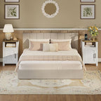 Farmhouse Nightstand with Charging Station, End Table with USB/Type-C Ports and - Image 7