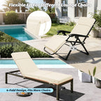 Outdoor Chaise Lounge Cushion 72" x 21" x 3", 4-Section Folding Patio Lounge - Image 6