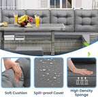 KROFEM 6-Piece Patio Furniture Set, Outdoor Sectional Sofa - Image 3