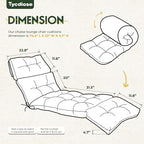 Outdoor Chaise Lounge Chair Cushion Waterproof 74.4 x 22 x 4.7 Inches Memory - Image 2