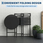 GarveeLife 3 Piece Patio Bistro Set, New Iron Outdoor Furniture Set, Metal - Image 3
