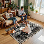 RELEANY Area Rugs 4'x6' Washable Non-Slip, Floral Vintage Distress Print - Image 4