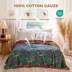 LUTBM Boho Throw Blanket for Bed 100% Cotton Soft Quilt Home Livingroom Decor - Image 2