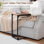 AMHANCIBLE C Shaped Side Table, End Tables Living Room Set of 2, Slide Under - Image 4