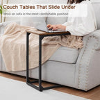 AMHANCIBLE C Shaped End Table, Slide Under Couch Table - Image 4