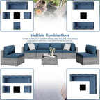 7 Piece Outdoor Patio Furniture Set, All Weather Conversation Set - Image 2